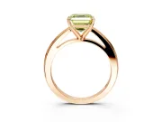 Solitaire Engagement Ring Setting for Fancy Yellow Asscher Cut Center with Flat-Sided Plain Band and Prong Head in Rose Gold