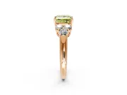 Cluster Engagement Ring Setting for Fancy Yellow Princess Cut Center with Round Cut Accent Frame and Prong Head in Rose Gold