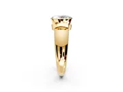 Tension Engagement Ring Setting for Oval Center with Wide Flat Band and Tension Head in Yellow Gold
