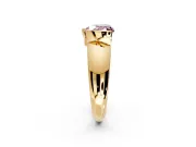 Tension Engagement Ring Setting for Fancy Pink Heart-Shaped Center with Wide Flat Band and Tension Head in Yellow Gold