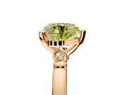 Solitaire Engagement Ring Setting for Fancy Yellow Heart-Shaped Center with Beaded Shoulders and Prong Head in Rose Gold