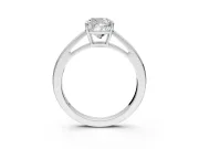 Solitaire Engagement Ring Setting for Cushion Cut Center with Open Cathedral Shoulders and Prong Head in Sterling Silver