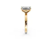 Fancy Pink Emerald Cut and Emerald Cut Lab-Grown Diamond Toi et Moi Engagement Ring with Prong-Set Stones in Yellow Gold