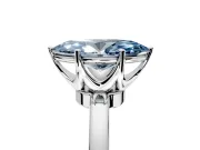 Solitaire Engagement Ring Setting for Fancy Blue Marquise Center with Plain Band and Tulip Prong Head in White Gold
