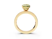 Solitaire Engagement Ring Setting for Fancy Yellow Princess Cut Center with Channel Baguette Band and Prong Head in Yellow Gold