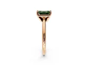 Solitaire Engagement Ring Setting for Fancy Green Emerald Cut Center with Knife Ridge Band and Claw Prong Head in Rose Gold