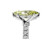 Open Basket Engagement Ring Setting for Fancy Yellow Marquise Center with Pave Band and Prong Head in Platinum