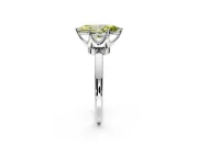 Solitaire Engagement Ring Setting for Fancy Yellow Marquise Center with Plain Band and Tulip Prong Head in White Gold