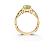 Split Shank Engagement Ring Setting for Fancy Yellow Oval Center with Pave Split Shank and Prong Head in Yellow Gold