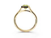 Solitaire Engagement Ring Setting for Fancy Yellow Emerald Cut Center with V Split Shank and Bezel Head in Yellow Gold