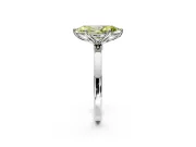 Solitaire Engagement Ring Setting for Fancy Yellow Marquise Center with Thin Rounded Plain Band and Prong Head in Sterling Silver