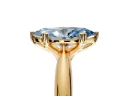 Solitaire Engagement Ring Setting for Fancy Blue Marquise Center with Reverse Tapered Band and Prong Head in Yellow Gold