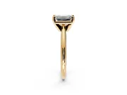 Solitaire Engagement Ring Setting for Emerald Cut Center with Knife Ridge Band and Claw Prong Head in Yellow Gold