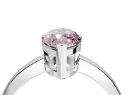 Solitaire Engagement Ring Setting for Fancy Pink Marquise Center with Plain Band and Flat Tab Prong Head in Sterling Silver
