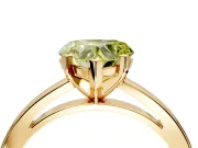 Solitaire Engagement Ring Setting for Fancy Yellow Heart-Shaped Center with Basket Rail and Prong Head in Yellow Gold