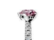 Solitaire Engagement Ring Setting for Fancy Pink Heart-Shaped Center with Large Accents and Prong Head in Platinum