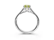 Solitaire Engagement Ring Setting for Fancy Yellow Emerald Cut Center with Cathedral Band and Prong Head in Sterling Silver