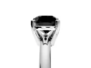 Solitaire Engagement Ring Setting for Fancy Black Cushion Cut Center with Wire Band and Prong Head in Platinum