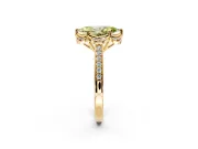 Floral Engagement Ring Setting for Fancy Yellow Marquise Center with Four Accent Clusters and Prong Head in Yellow Gold