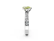 Solitaire Engagement Ring Setting for Fancy Yellow Pear-Shaped Center with Channel-Set Accents and Prong Head in Platinum