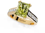 Solitaire Engagement Ring Setting for Fancy Yellow Radiant Cut Center with Channel Band and Double Claw Prong Head in Yellow Gold