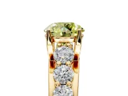 Solitaire Engagement Ring Setting for Fancy Yellow Round Cut Center with Graduated Shared Prongs and Prong Head in Yellow Gold