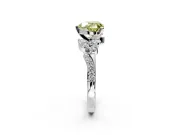 Solitaire Engagement Ring Setting for Fancy Yellow Heart-Shaped Center with Marquise Accent Twist Band and Prong Head in Sterling Silver