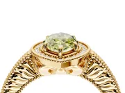 Milgrain Halo Engagement Ring Setting for Fancy Yellow Marquise Center with Pave Band and Prong Head in Yellow Gold