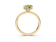 Hidden Halo Engagement Ring Setting for Fancy Yellow Heart-Shaped Center with Plain Band and Tall Prong Head in Yellow Gold