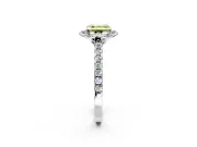 Floral Engagement Ring Setting for Fancy Yellow Asscher Cut Center with Pave Band and Floral Prong Head in Sterling Silver