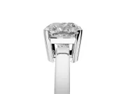 Solitaire Engagement Ring Setting for Cushion Cut Center with Plain Band and Flat Tab Prong Head in Platinum