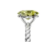 Solitaire Engagement Ring Setting for Fancy Yellow Oval Center with Plain Twisted Rope Band and Prong Head in Platinum