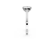 Solitaire Engagement Ring Setting for Princess Cut Center with Tapered Shoulders and Prong Head in White Gold