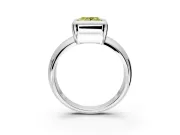 Solitaire Engagement Ring Setting for Fancy Yellow Princess Cut Center with Wide Band and Bezel Head in Platinum