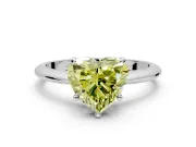 Solitaire Engagement Ring Setting for Fancy Yellow Heart-Shaped Center with Knife Ridge Band and Claw Prong Head in White Gold