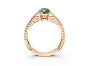 Split Shank Engagement Ring Setting for Fancy Green Pear-Shaped Center with Pave Split Shank and Prong Head in Rose Gold