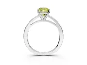 Solitaire Engagement Ring Setting for Fancy Yellow Cushion Cut Center with Basket Rail and Prong Head in Sterling Silver