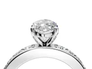 Solitaire Engagement Ring Setting for Marquise Center with Channel-Set Accents and Prong Head in Sterling Silver