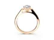 Solitaire Engagement Ring Setting for Pear-Shaped Center with Channel Accents and Prong Head in Rose Gold