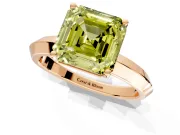 Solitaire Engagement Ring Setting for Fancy Yellow Asscher Cut Center with Wide Knife Ridge Band and Prong Head in Rose Gold