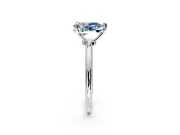 Minimalist Solitaire Engagement Ring Setting for Fancy Blue Pear-Shaped Center with Thin Band and Prong Head in Sterling Silver