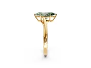Solitaire Engagement Ring Setting for Fancy Green Marquise Center with Plain Bypass Twist Band and Prong Head in Yellow Gold