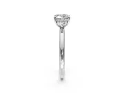 Hidden Halo Engagement Ring Setting for Cushion Cut Center with Thin Rounded Band and Prong Head in Platinum
