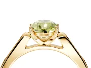 Solitaire Engagement Ring Setting for Fancy Yellow Pear-Shaped Center with Channel Accents and Prong Head in Yellow Gold