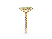 Solitaire Engagement Ring Setting for Fancy Yellow Marquise Center with Plain Twisted Rope Band and Prong Head in Yellow Gold