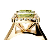 Halo Engagement Ring Setting for Fancy Yellow Princess Cut Center with Square Band and Prong Head in Yellow Gold