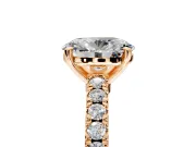 Solitaire Engagement Ring Setting for Oval Center with Single Row Accent Band and Prong Head in Rose Gold