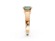 Solitaire Engagement Ring Setting for Fancy Green Asscher Cut Center with Wide Band, Pave Collar and Prong Head in Rose Gold