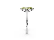 Solitaire Engagement Ring Setting for Fancy Yellow Marquise Center with Narrow Cathedral Band and Prong Head in Platinum