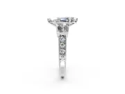 Channel-Set Engagement Ring Setting for Marquise Center with Baguette Band and Prong Head in Sterling Silver